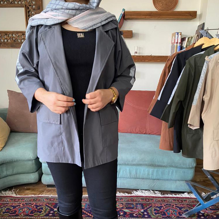 بارانی طوسی کتان TC