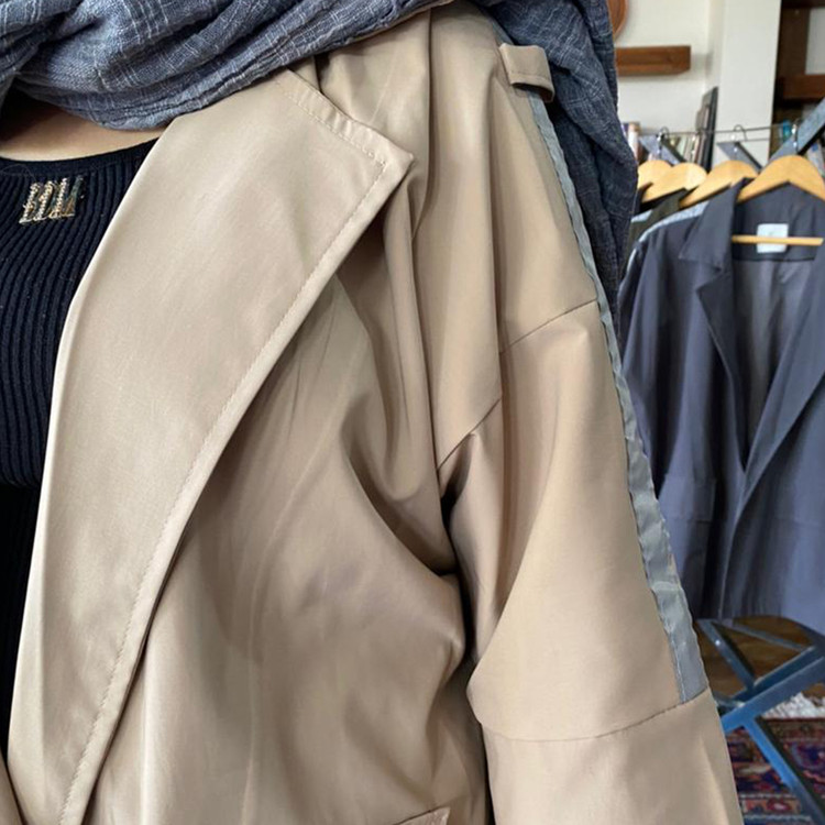 بارانی کرمی کتان TC