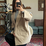بارانی کرمی کتان TC