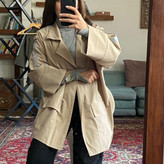 بارانی کرمی کتان TC