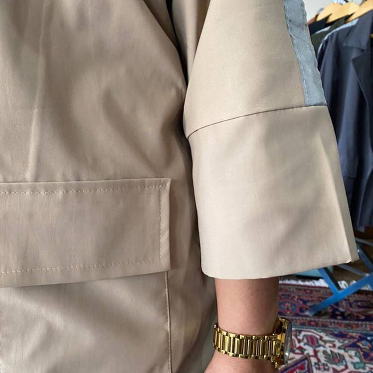 بارانی کرمی کتان TC