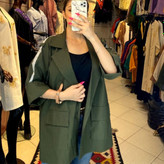 بارانی سبز یشمی کتان TC