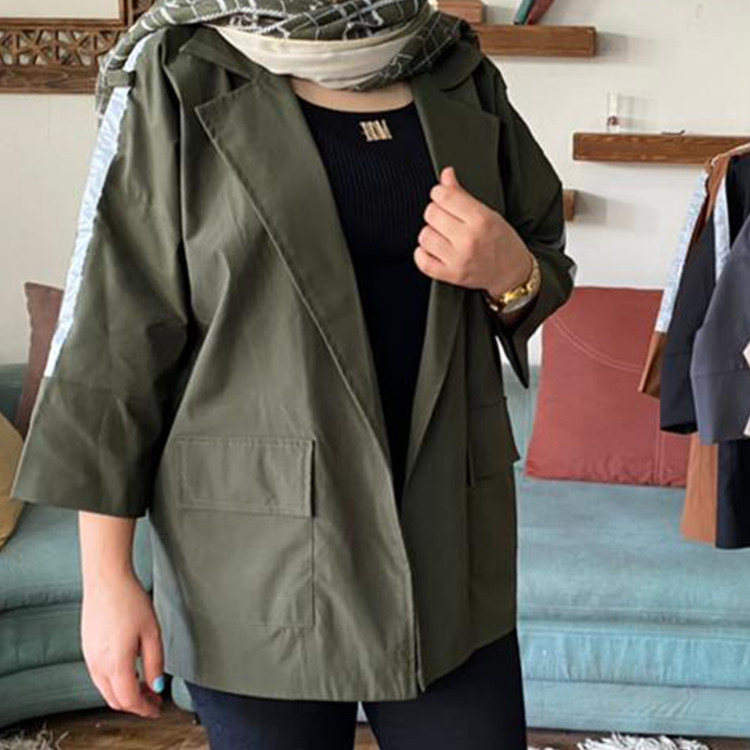 بارانی سبز یشمی کتان TC