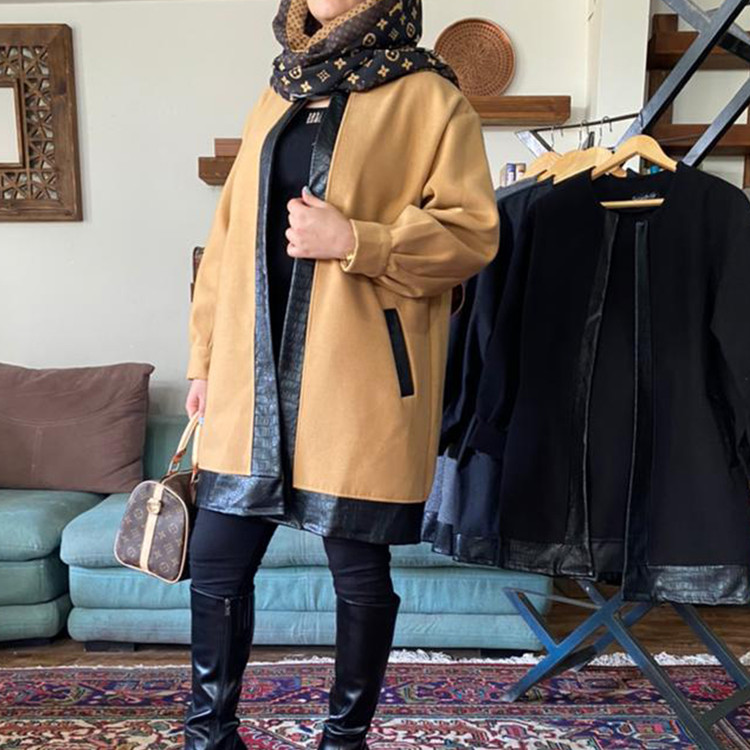 پالتو فوتر زنانه خرج کار چرم