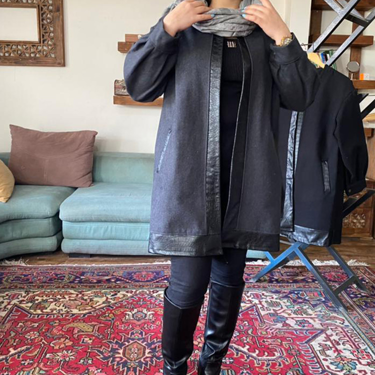 پالتو فوتر زنانه خرج کار چرم