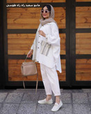 مانتو سفید بهاره