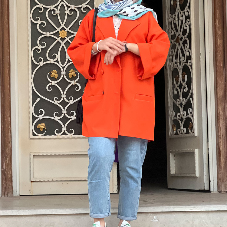 مانتو نارنجی کتی