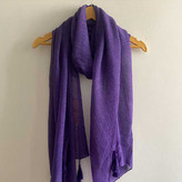 شال ساده پلیسه نخی بنفش