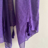 شال ساده پلیسه نخی بنفش