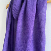 شال ساده پلیسه نخی بنفش