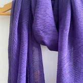 شال ساده پلیسه نخی بنفش