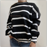 بلوز بافت راه راه مشکی