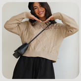 بلوز بافت کرم نخ ترک