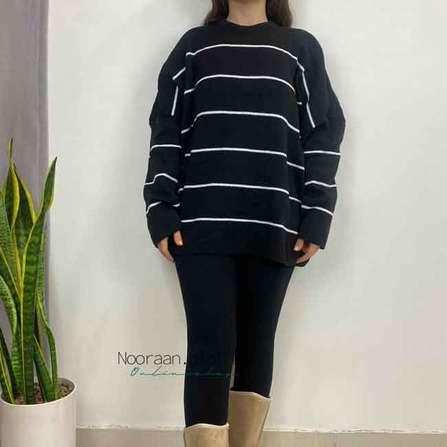 بافت راه راه مشکی سفید