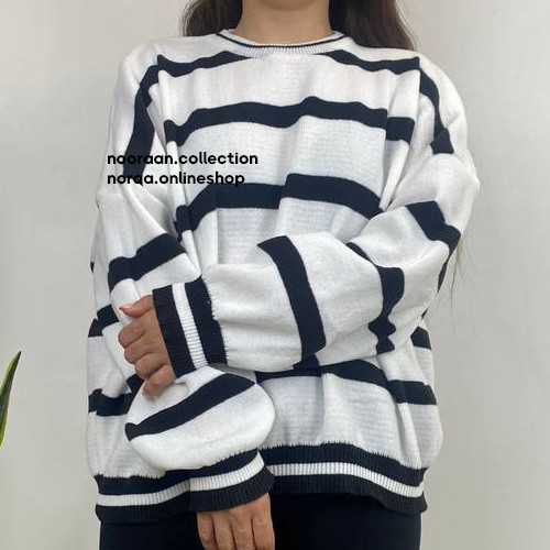 بلوز بافت راه راه سفید