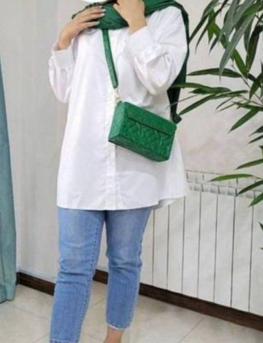 مانتو سفید دکمه دار