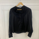 شومیز ساتن مشکی خرجکار مشکی