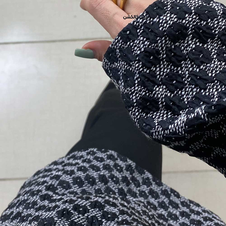 مانتو مجلسی مشکی ژاکارد