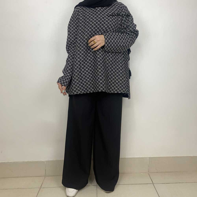 مانتو مجلسی مشکی ژاکارد