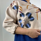 کراپ شیری آبی مخمل و دامن فوتر