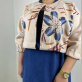 کراپ شیری آبی مخمل و دامن فوتر