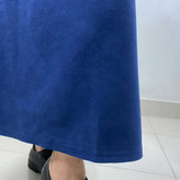 کراپ شیری آبی مخمل و دامن فوتر