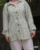 شومیز مانتویی سبز