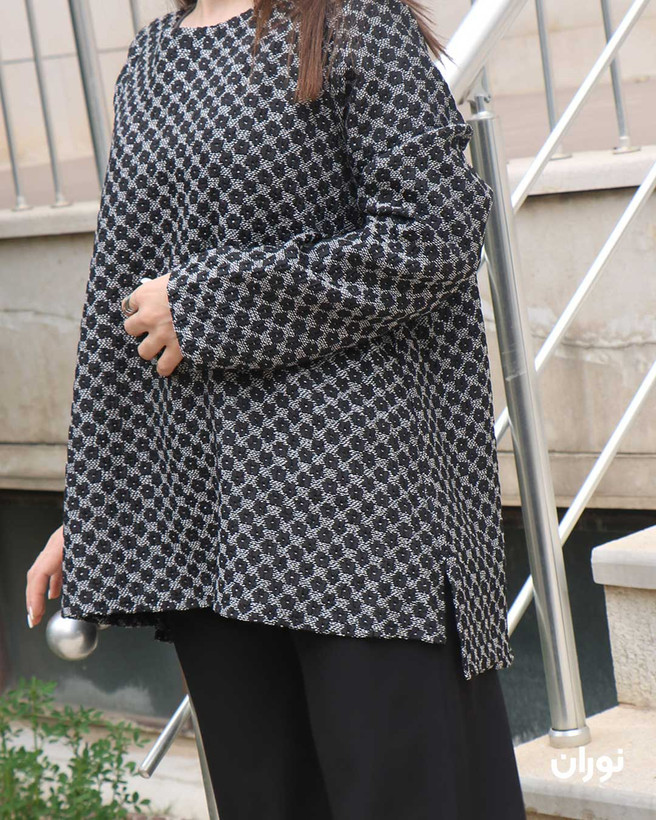 مانتو مجلسی مشکی ژاکارد
