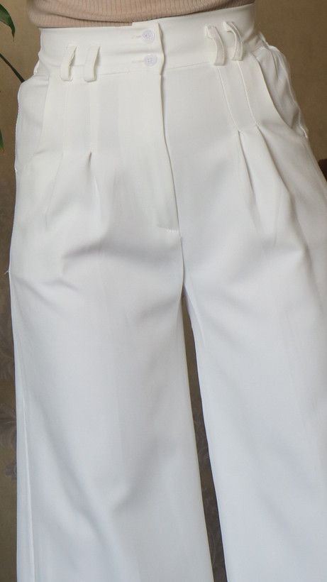 شلوار بگ سفید کمرکش - مازراتی سایز 44