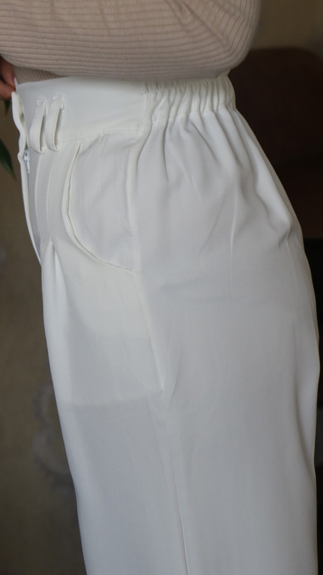 شلوار بگ سفید کمرکش - مازراتی سایز 44