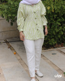 شلوار سفید دمپا پاکتی مازراتی سایز 38