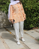 شلوار سفید دمپا پاکتی مازراتی سایز 42