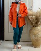 خرید مانتو نارنجی لینن