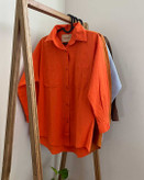 خرید مانتو نارنجی لینن