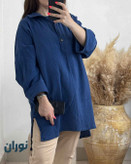 مانتو جلوبسته آبی