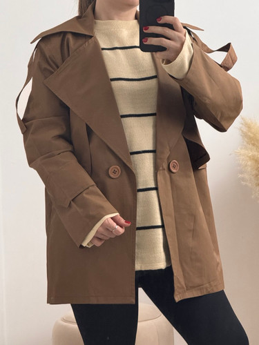 کت چهار فصل کتان زارا شکلاتی (قهوه ای)